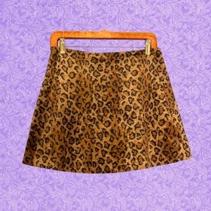 ✧ MINI LEOPARD TEDDY SKIRT ✧ WOMENS SIZE LARGE